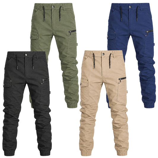 Big Bee Mens Utility Cargo Pants – Ankle Cuffed Stretch Cotton Drill