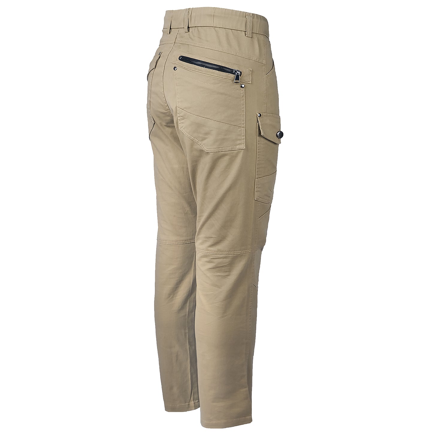 utility work pants in khaki, back angle – Big Bee Workwear