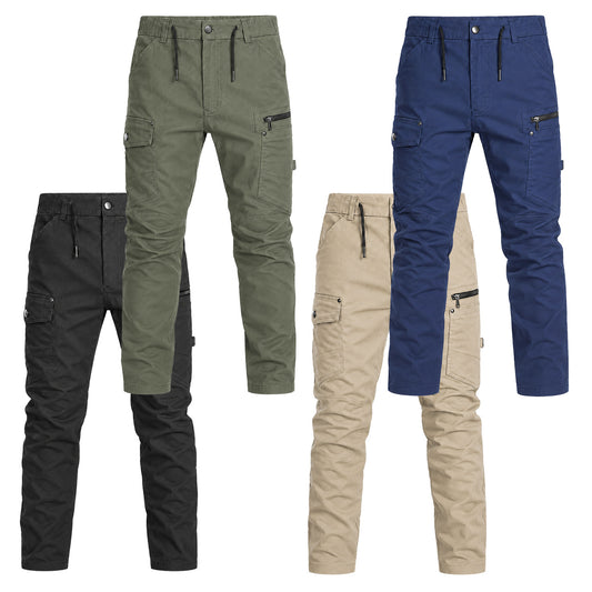 Big Bee Mens Utility Cargo Pants – Boot Cut Stretch Cotton Drill Workwear