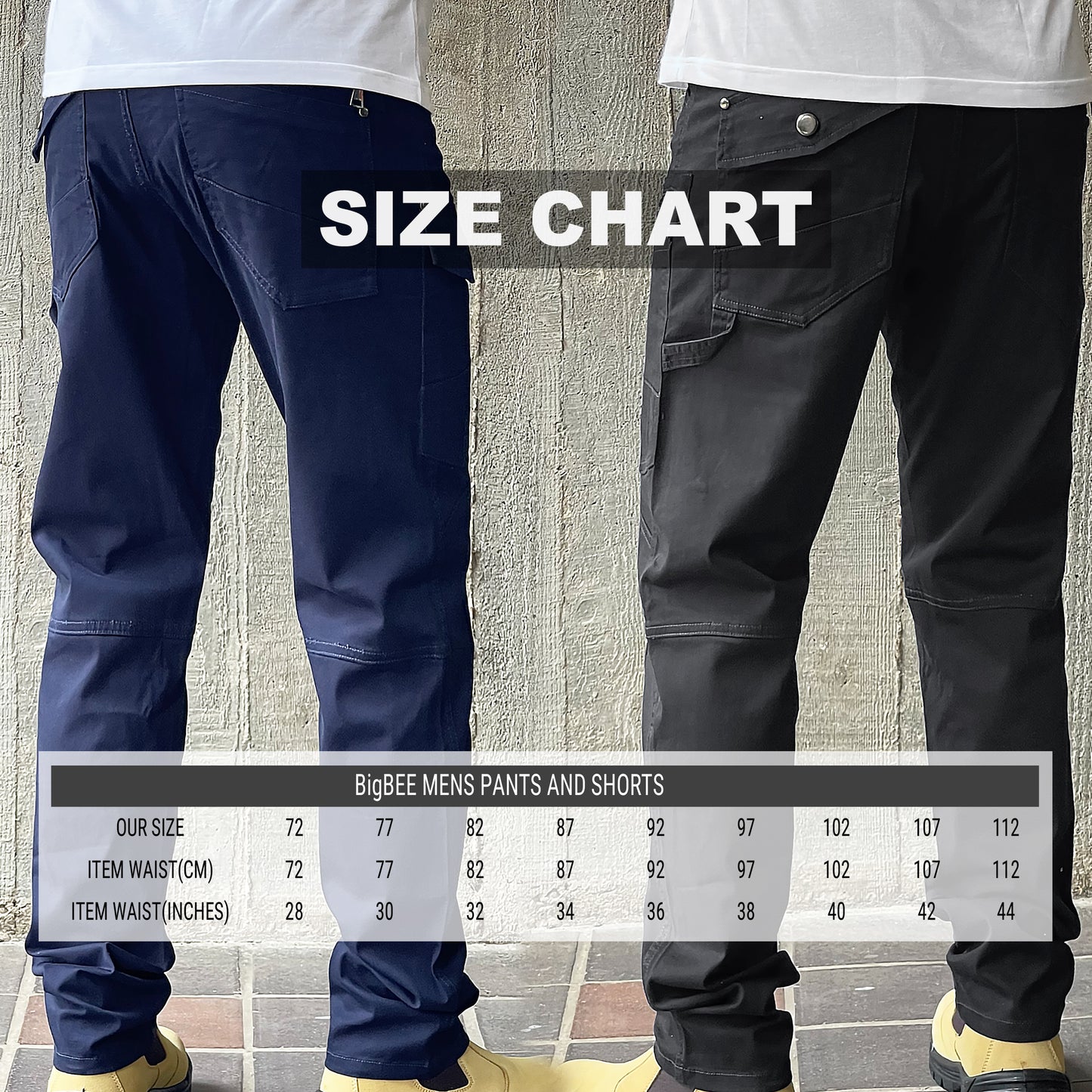 utility work pants size chart – Big Bee Workwear