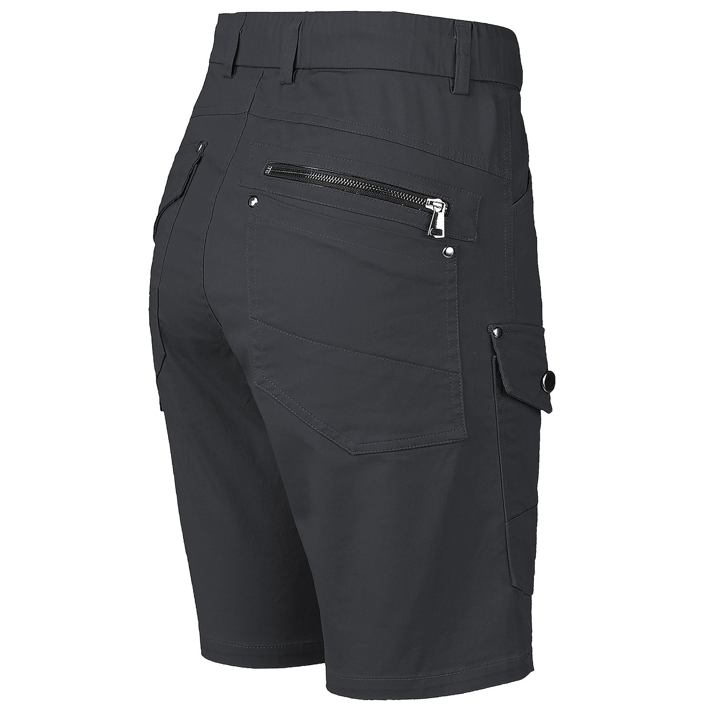 utility work shorts in black, back – Big Bee Workwear