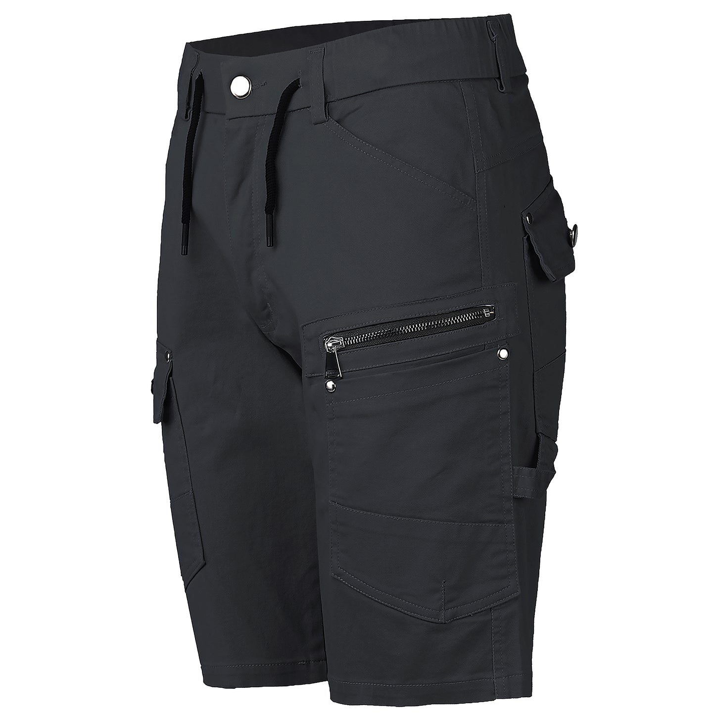 utility work shorts in black, front – Big Bee Workwear