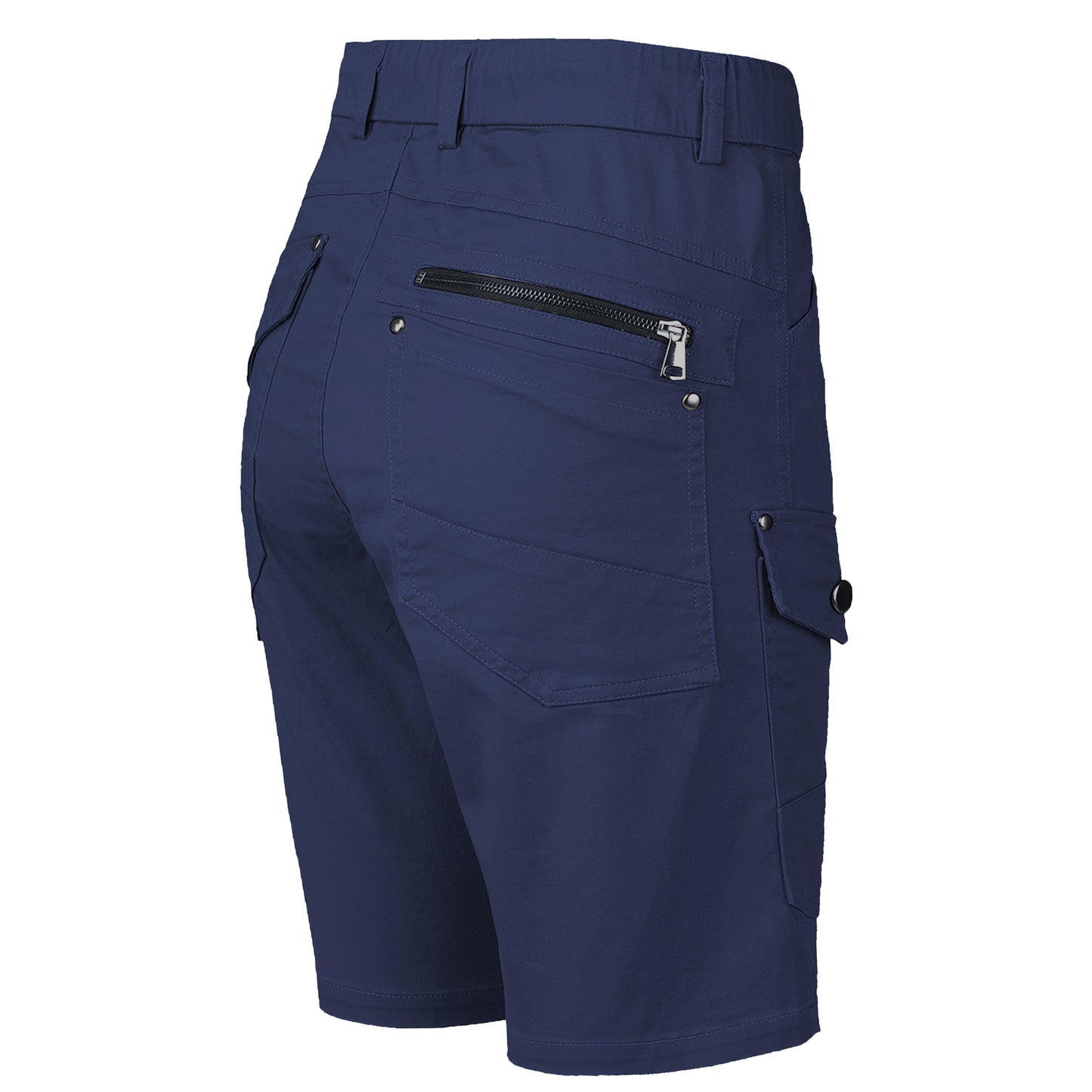 utility work shorts in navy, back – Big Bee Workwear
