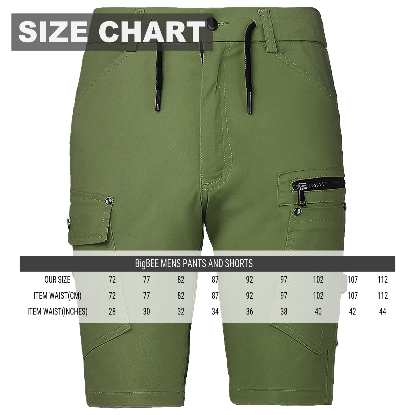 utility work shorts size chart – Big Bee Workwear
