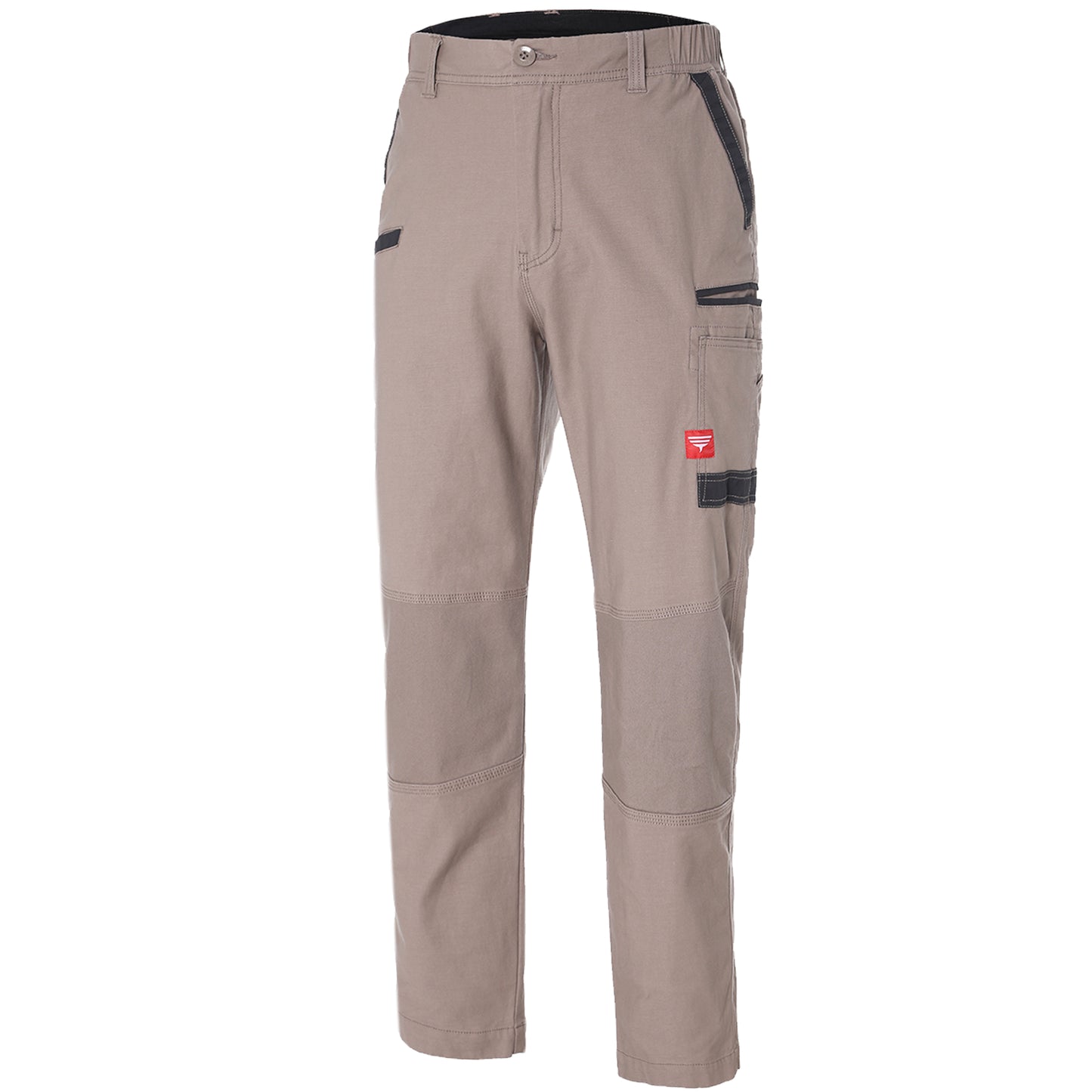 brumby work pants in khaki, front angle – Big Bee Workwear