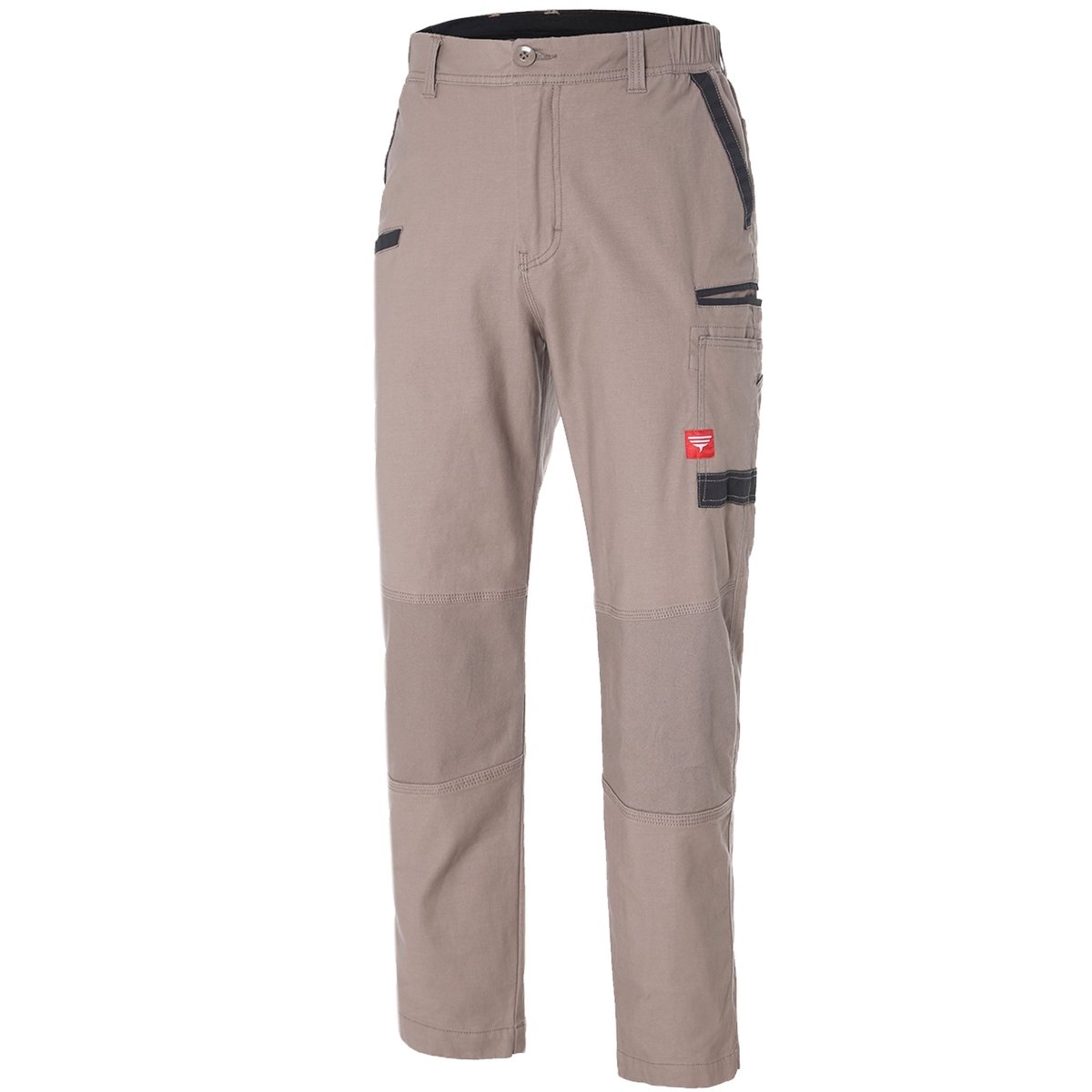 brumby work pants in khaki, front angle – Big Bee Workwear