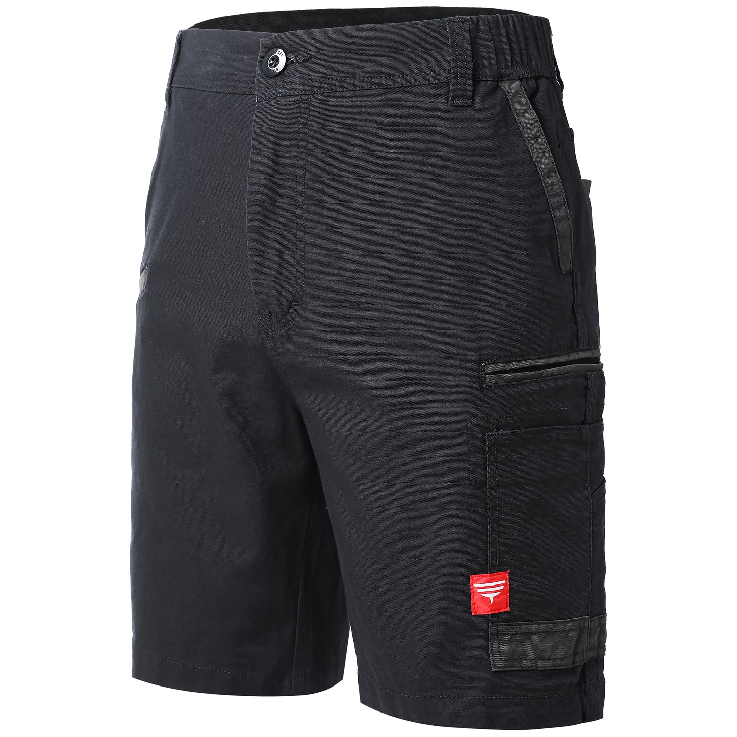 brumby work shorts in black, front – Big Bee Workwear