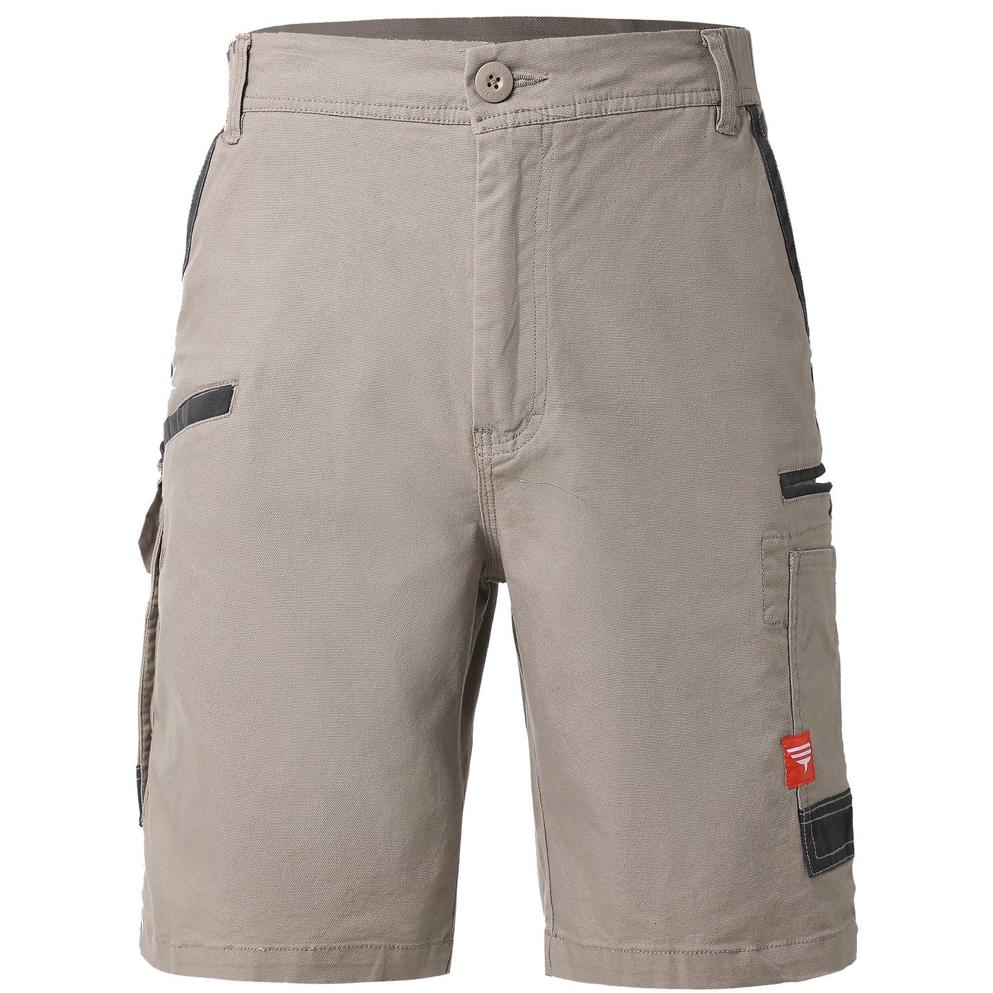 brumby work shorts in khaki, front – Big Bee Workwear