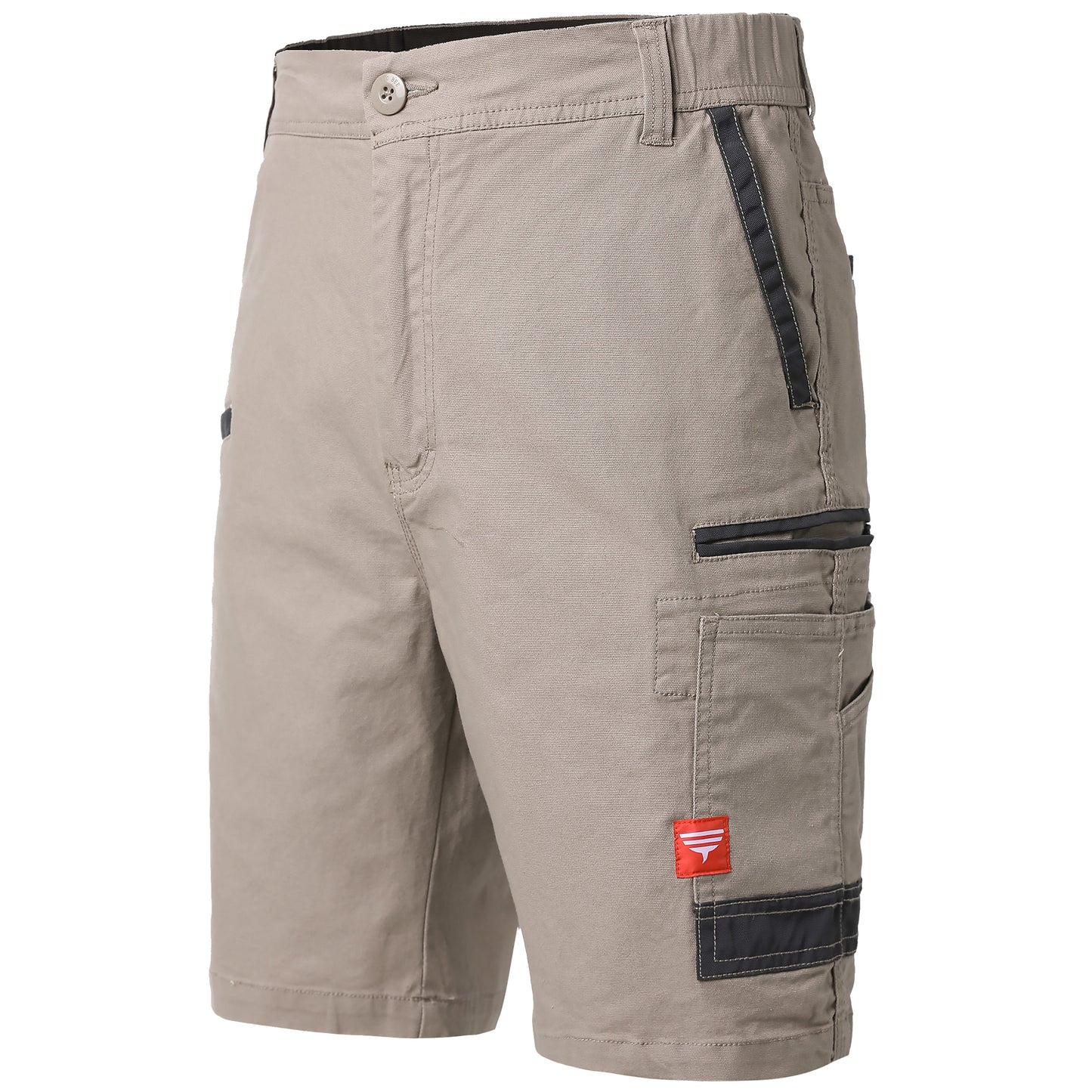 brumby work shorts in khaki, side – Big Bee Workwear