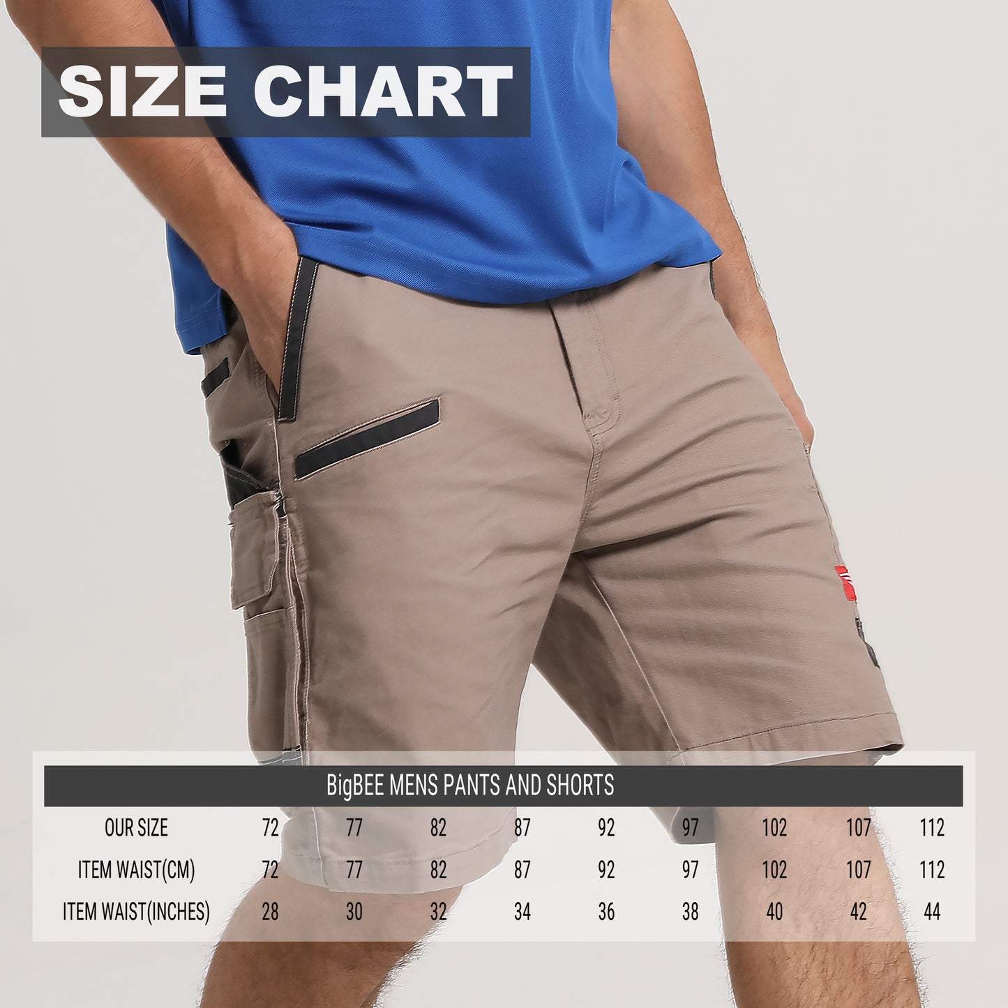 brumby work shorts size chart – Big Bee Workwear