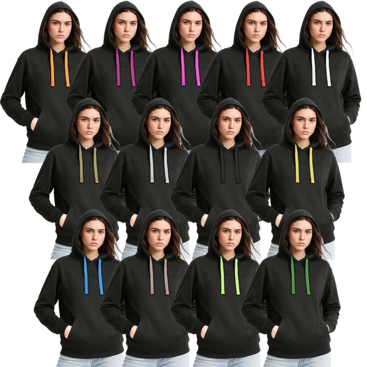 ladies fly hoodie, multi-colour options overview – Big Bee Workwear