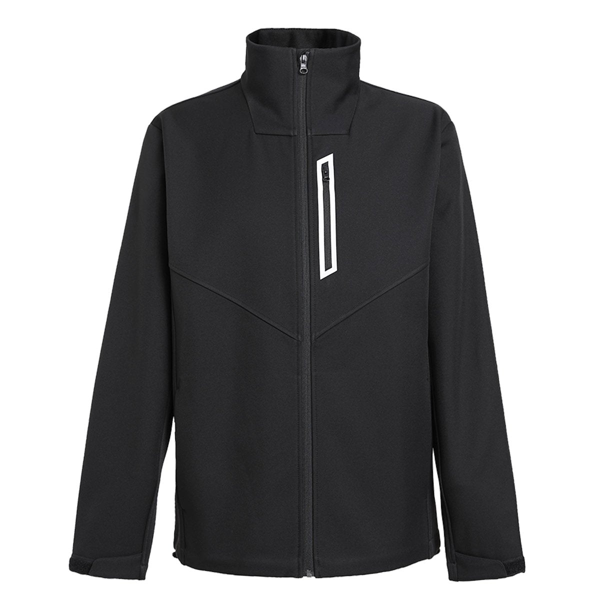 core softshell jacket in black, front – ISUSI