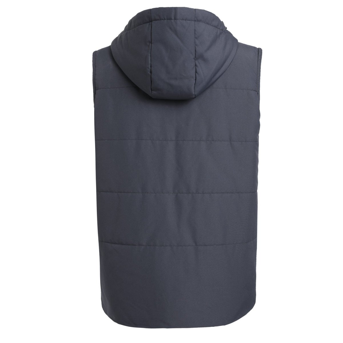 essential puffer vest in black, back – ISUSI