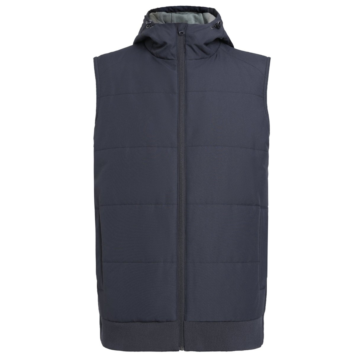 essential puffer vest in black, front – ISUSI