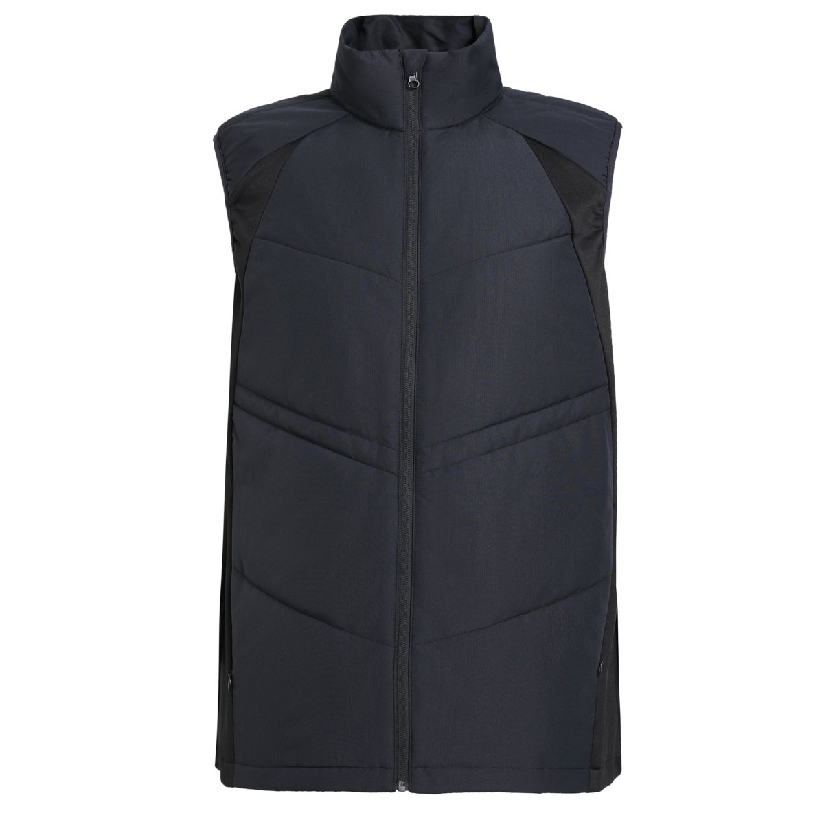 elite puffer vest in black, front – ISUSI