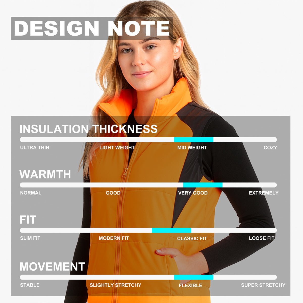 ladies strike puffer vest design notes – ISUSI
