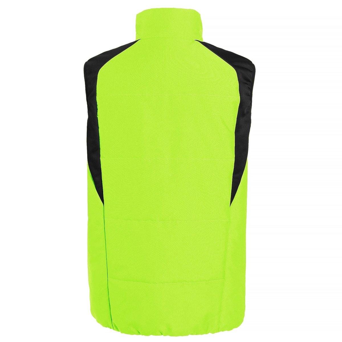 ladies strike puffer vest in yellow, back – ISUSI