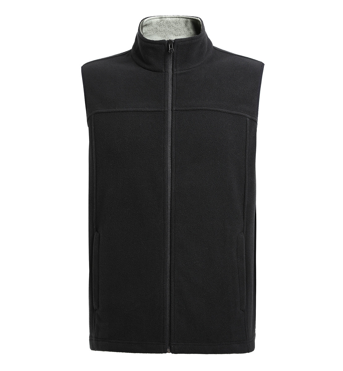 easy fleece vest in black, front – ISUSI