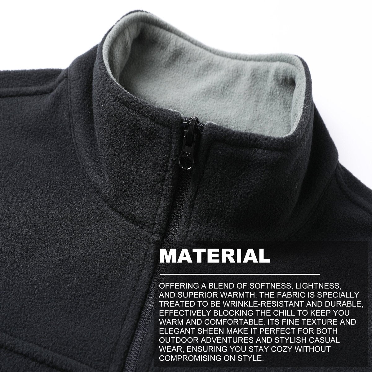 easy fleece vest fabric close-up with info – ISUSI