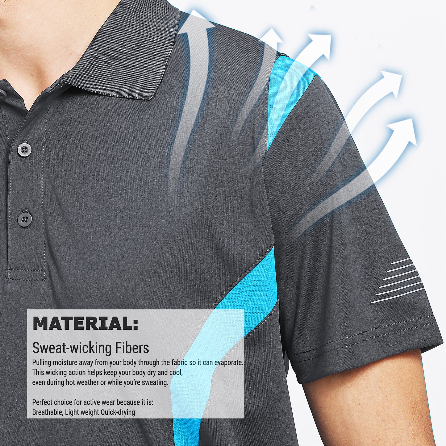 ISUSI Summit Men’s Polo Shirt – Short Sleeve, Moisture-Wicking, Multiple Colours