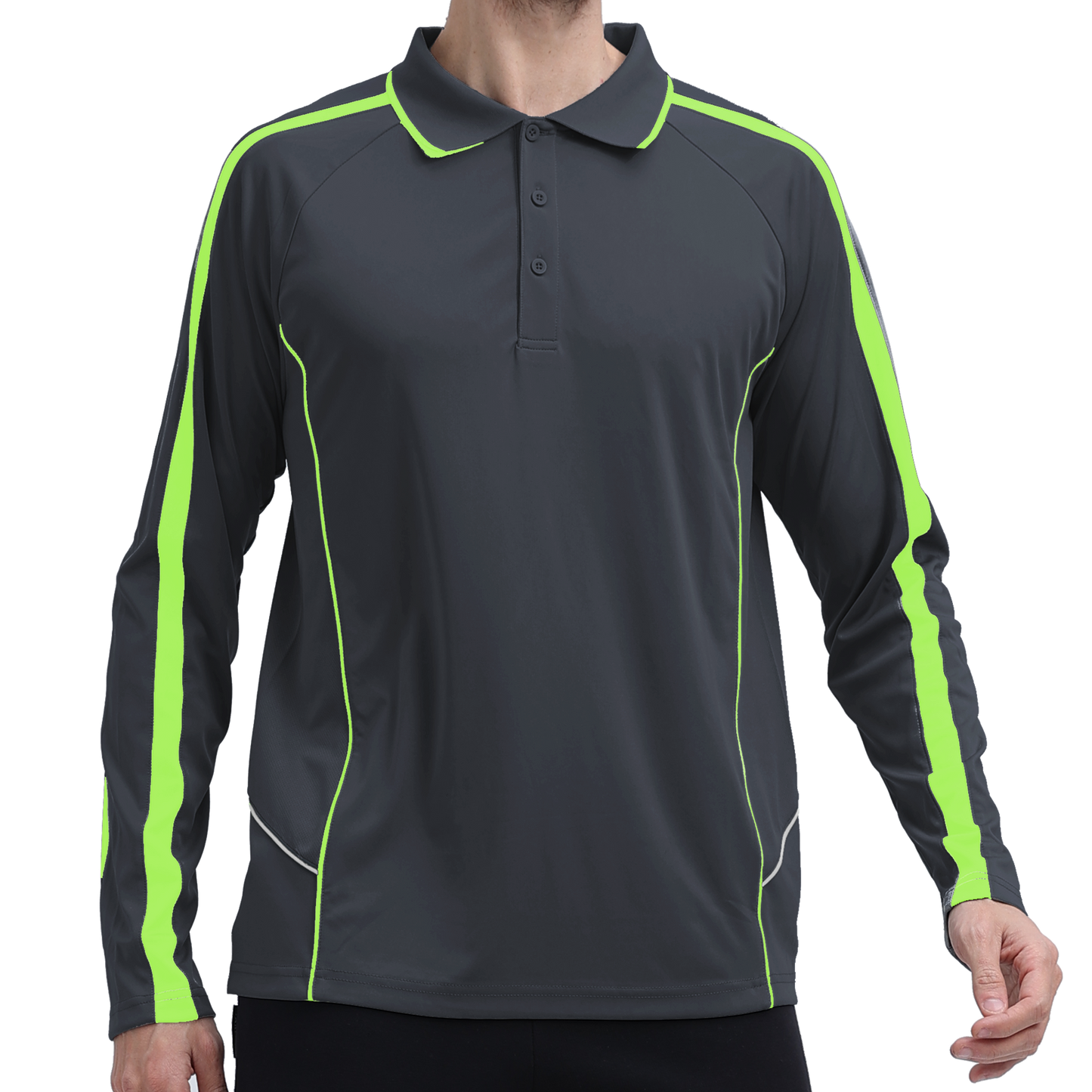 ISUSI Flow Mens Polo Shirts, Long Sleeve