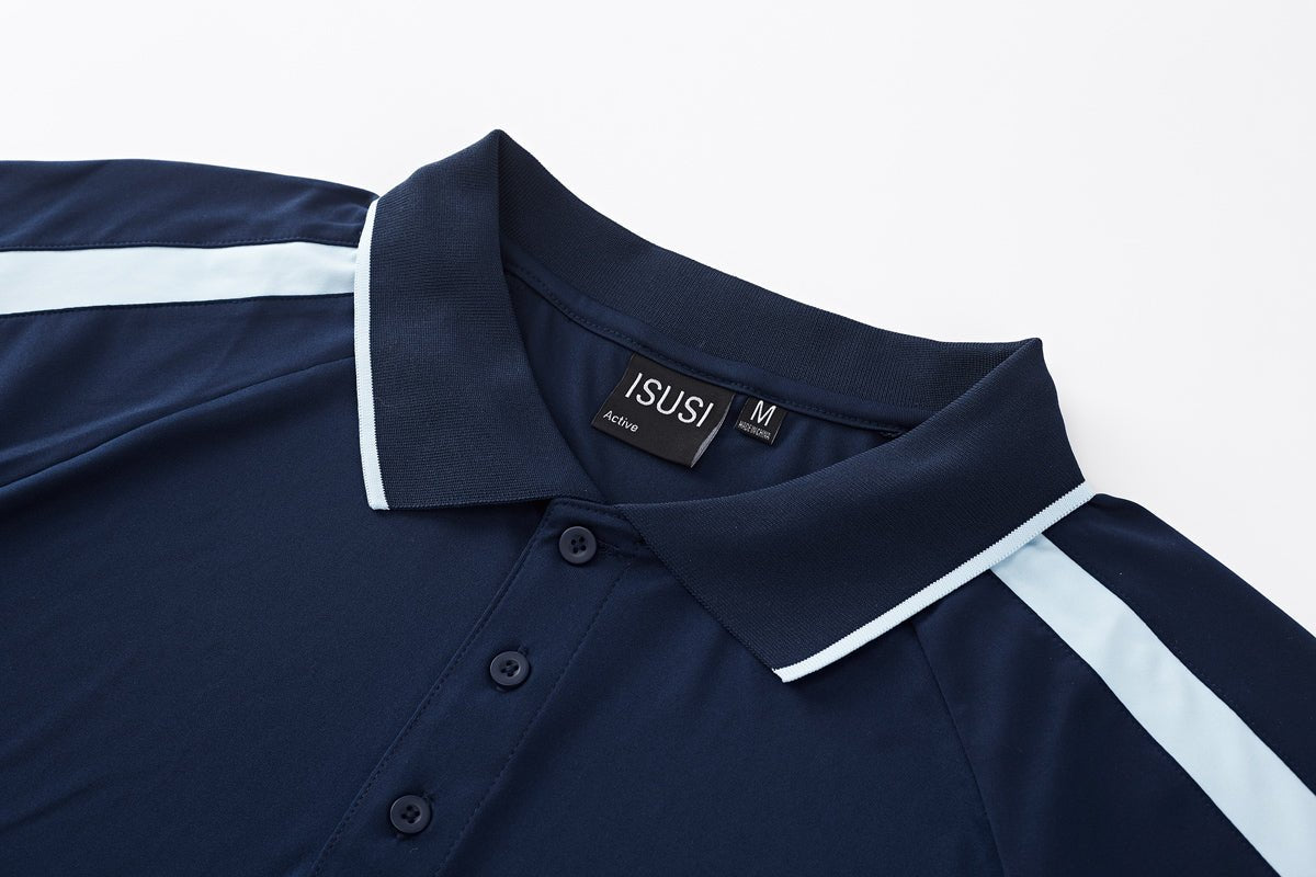 flow polo shirt collar detail close-up – Big Bee Workwear