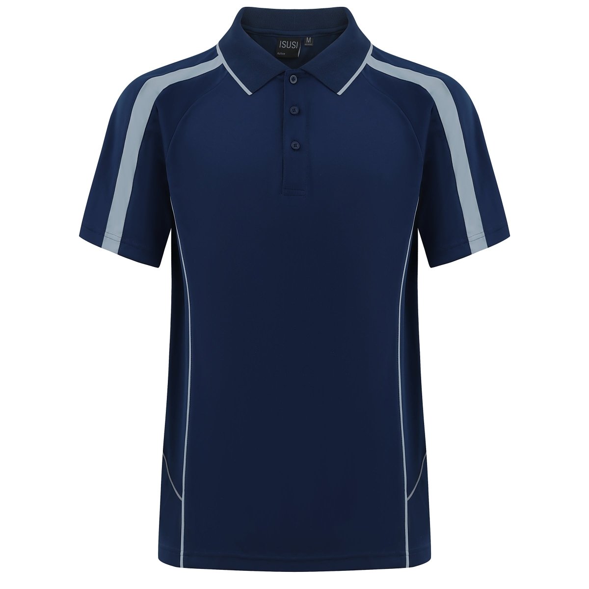 flow polo shirt in navy grey, front – Big Bee Workwear