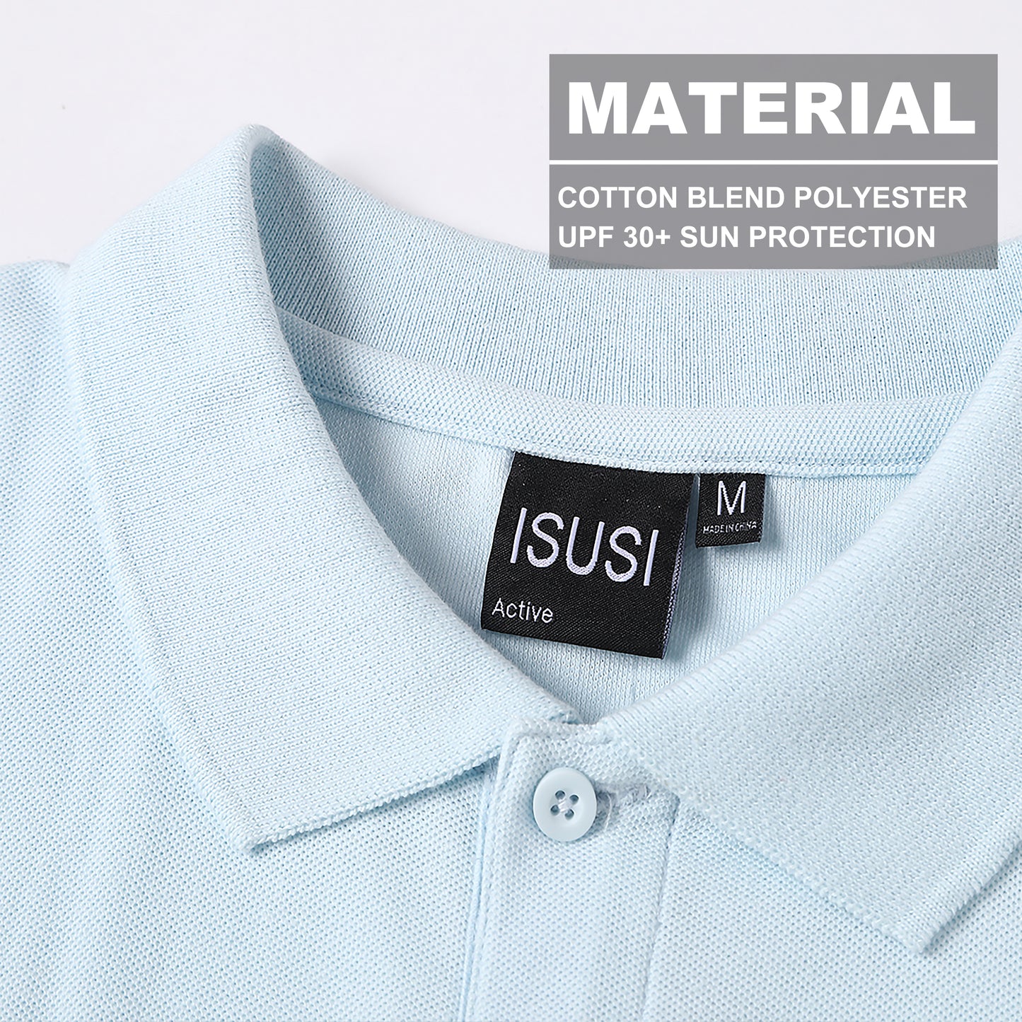 ISUSI Everyday Mens Polo Shirt – Cotton Blend, UPF 30+, Multiple Colours
