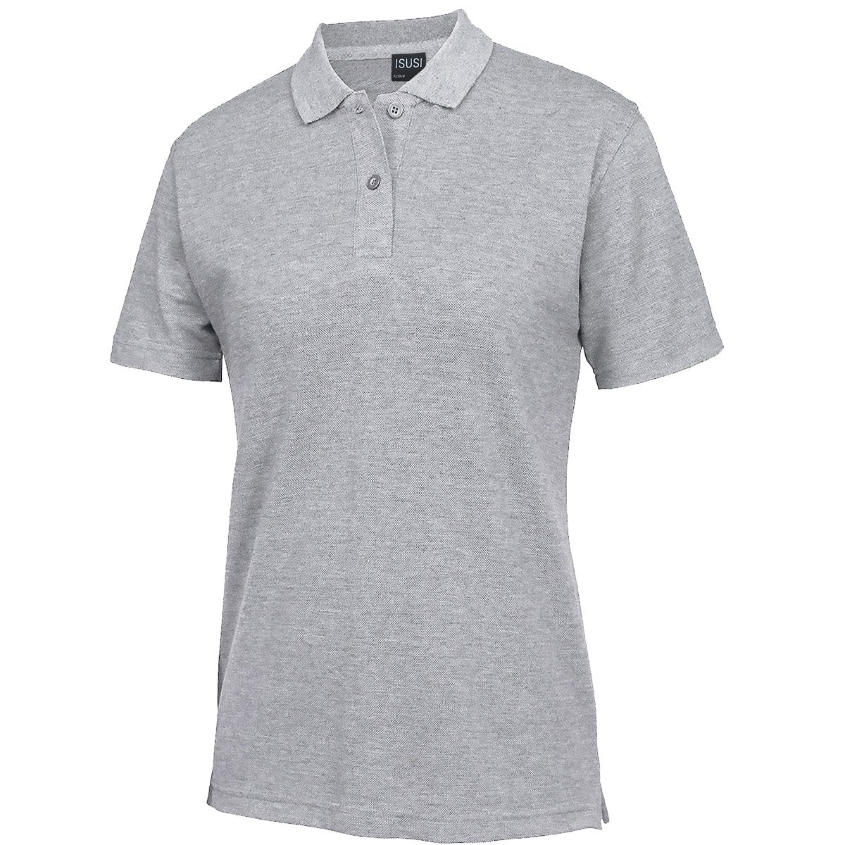 cotton blend polo shirt in grey, front – Big Bee Workwear