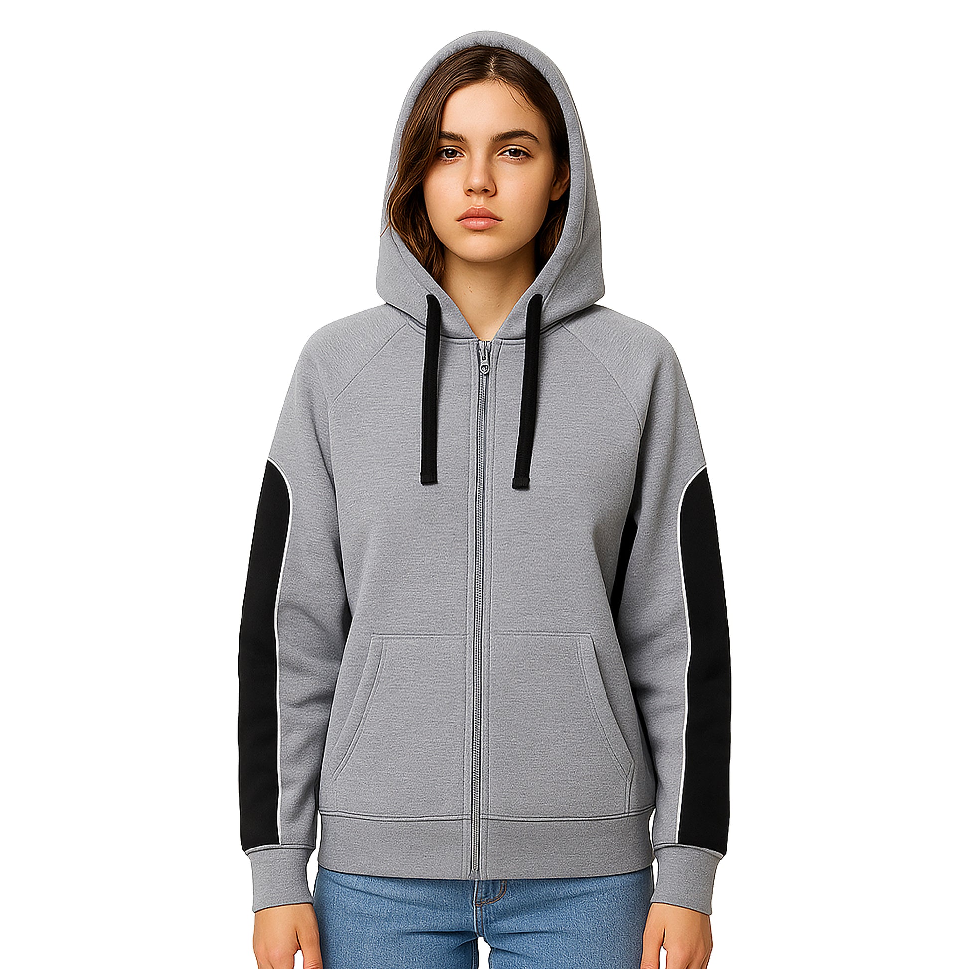 Big Bee Ladies PANEL Hoodie Jumper Jacket - Big Bee
