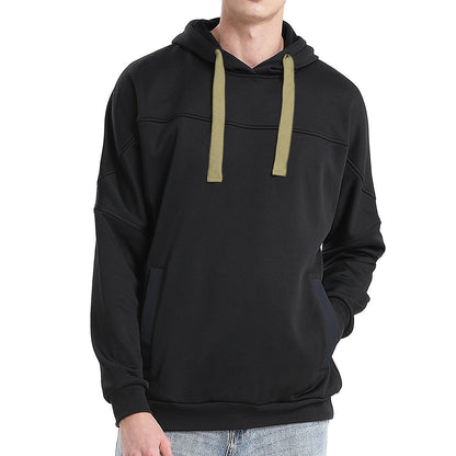 "fly hoodie in Black with green savannah, model front – Big Bee Workwear"