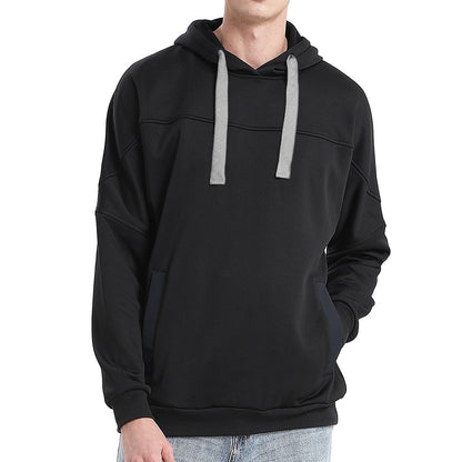 "fly hoodie in Black with grey, model front – Big Bee Workwear"