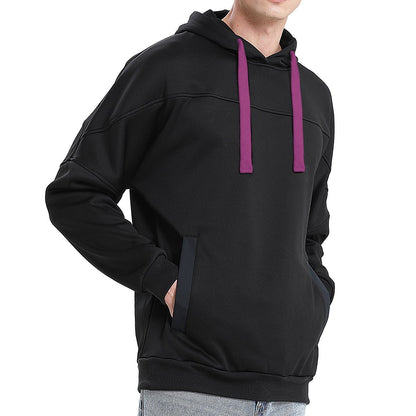 "fly hoodie in Black with pink magenta, model side – Big Bee Workwear"