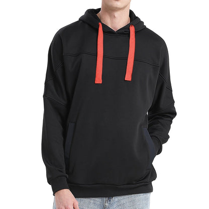 "fly hoodie in Black with red, model front – Big Bee Workwear"