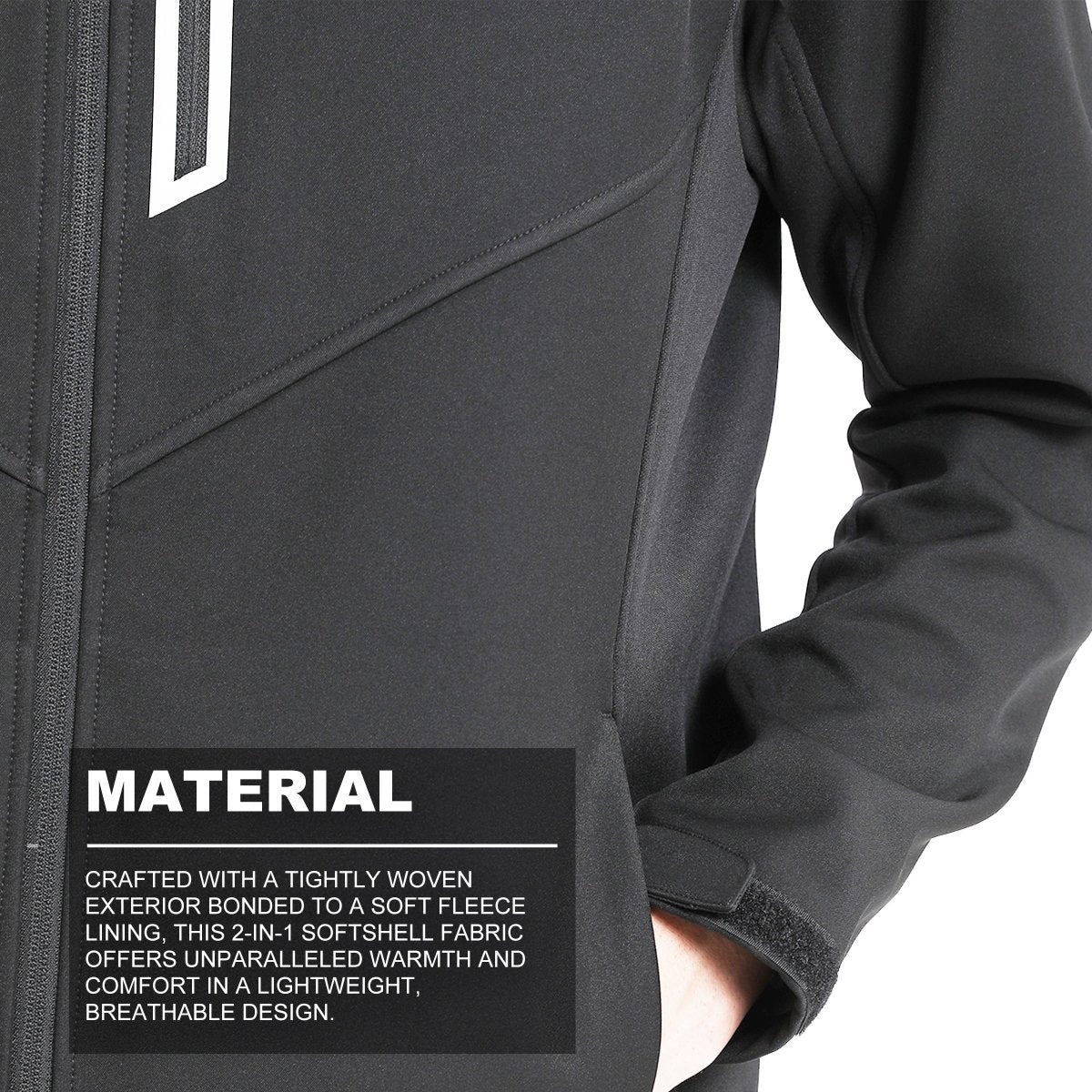 "core softshell jacket fabric close-up with info – ISUSI"