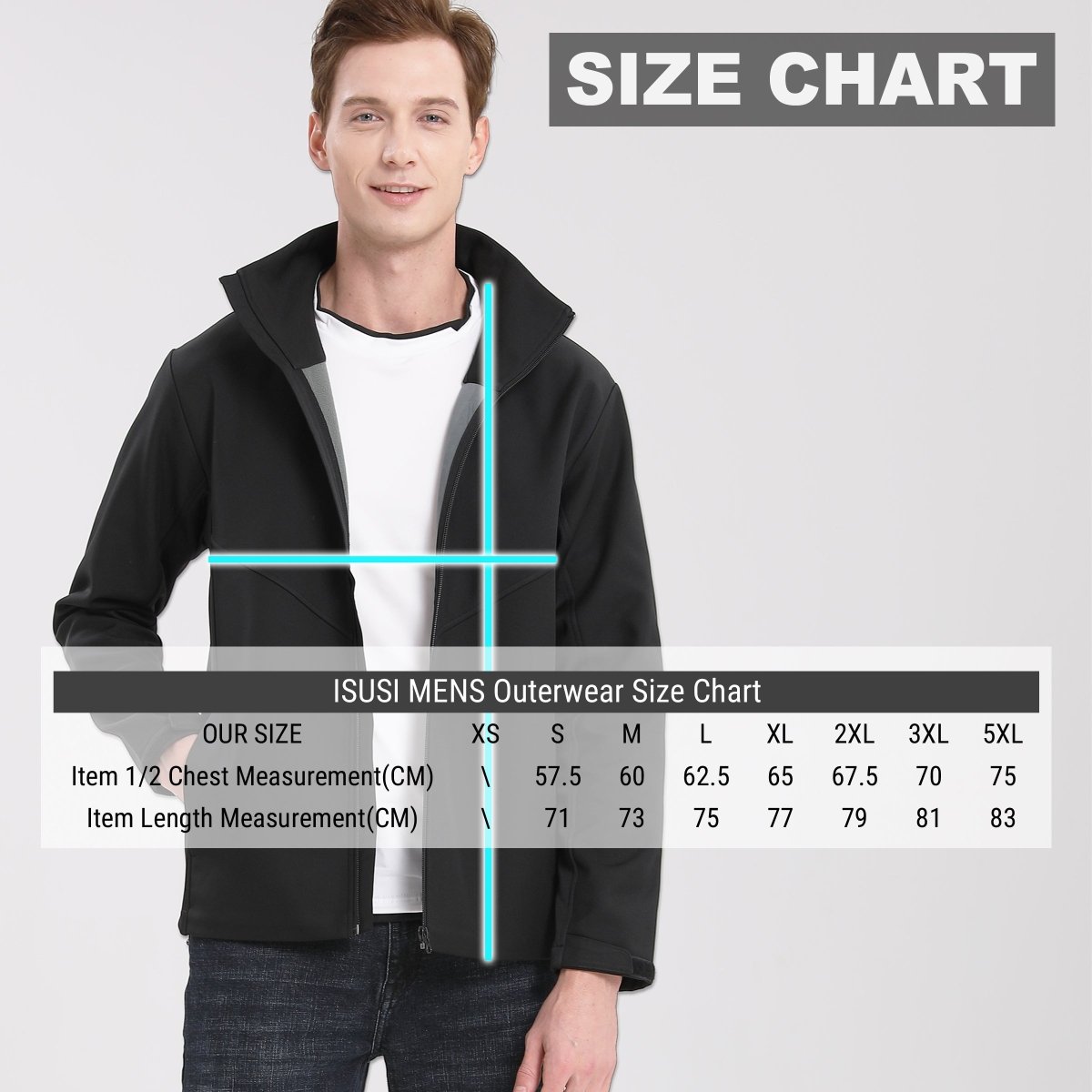 "core softshell jacket size chart – ISUSI"