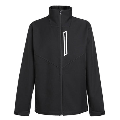 "core softshell jacket in black, front – ISUSI"