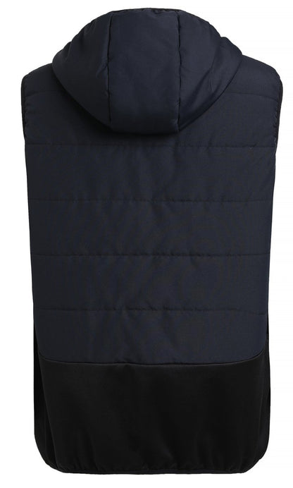 "climb puffer vest in black-blue, back – ISUSI"