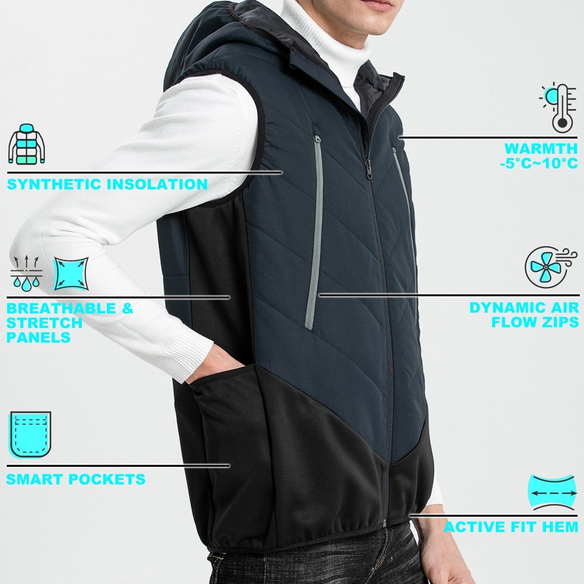 "climb puffer vest key features – ISUSI"