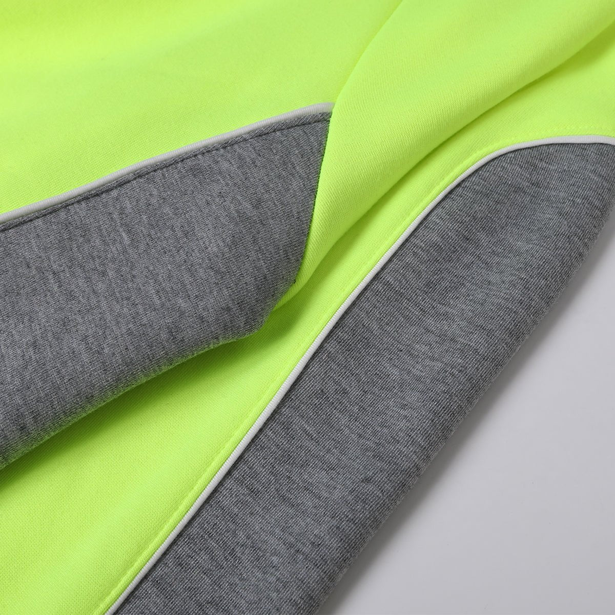 "Panel Zip-Up Hi-Vis Work Hoodie sleeve detail close-up – Big Bee Workwear"