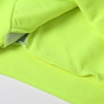 "Panel Zip-Up Hi-Vis Work Hoodie fabric texture close-up – Big Bee Workwear"