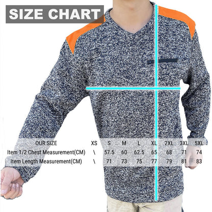 "V-Neck Work jumper, Fleece, size chart – Big Bee Workwear"