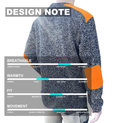 "V-Neck Work jumper, Fleece, design notes – Big Bee Workwear"