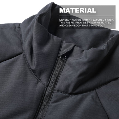 "elite puffer vest fabric close-up with info – ISUSI"