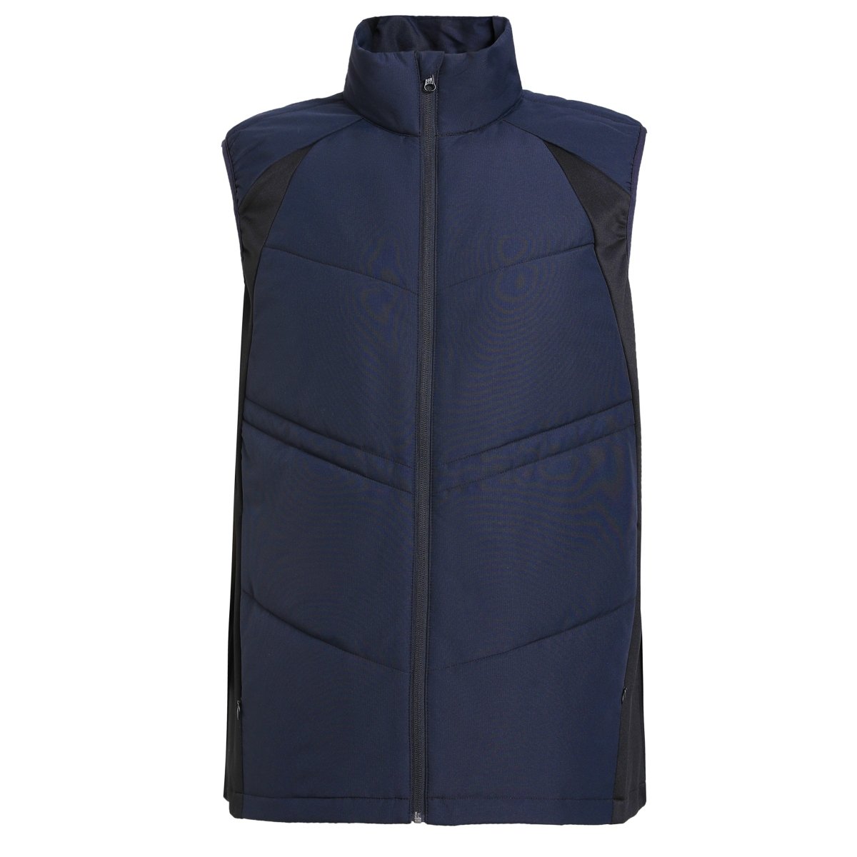 "elite puffer vest in blue-navy, front – ISUSI"