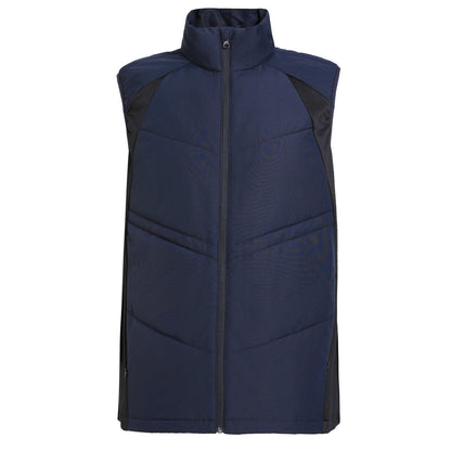 "elite puffer vest in blue-navy, front – ISUSI"