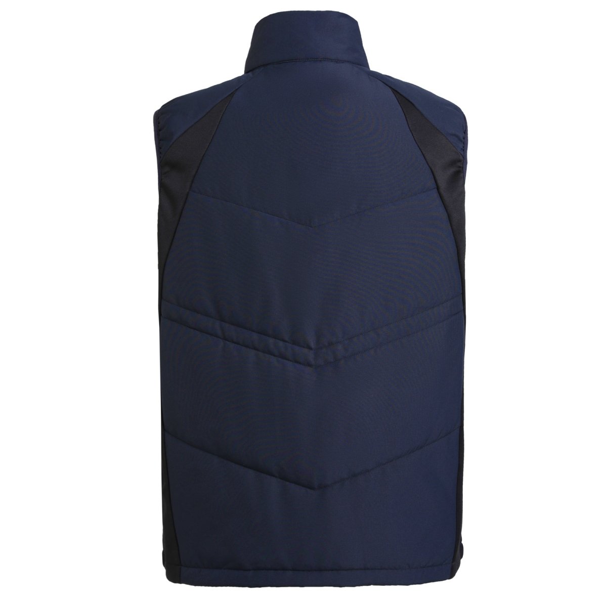 "elite puffer vest in blue-navy, back – ISUSI"