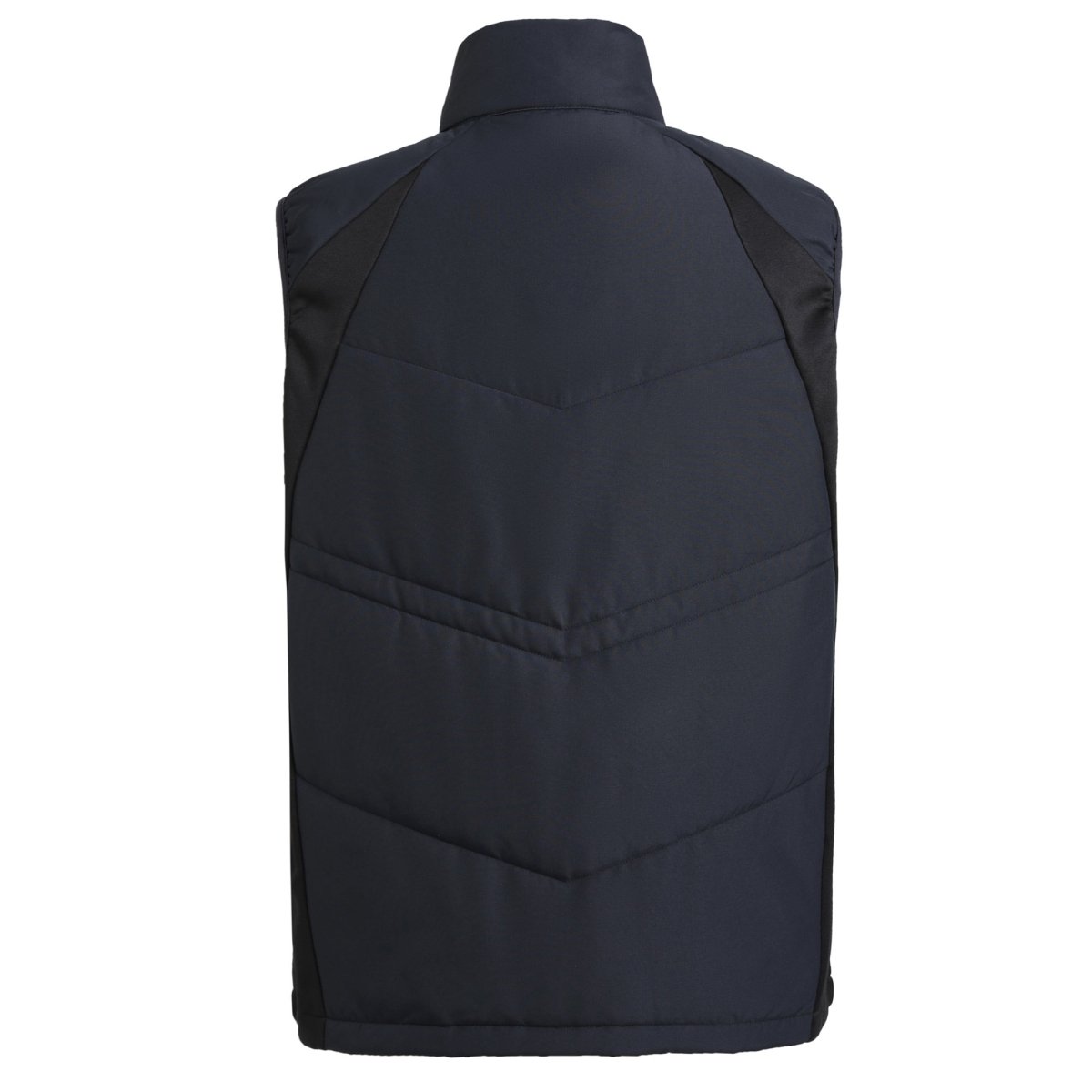 "elite puffer vest in black, back – ISUSI"