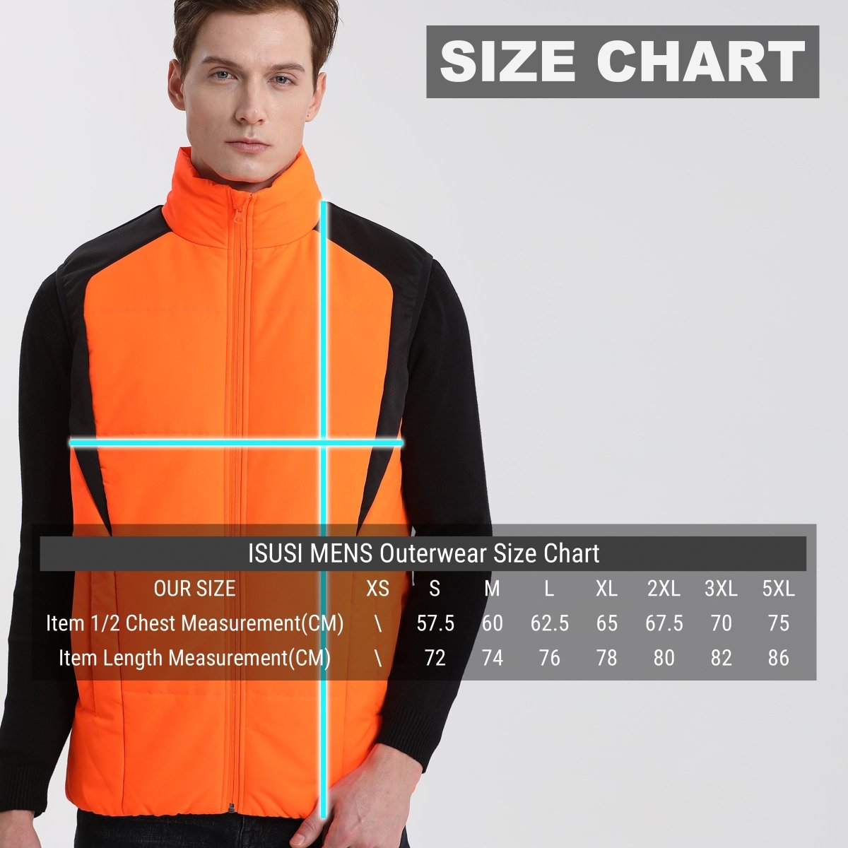 "strike puffer vest size chart – ISUSI"