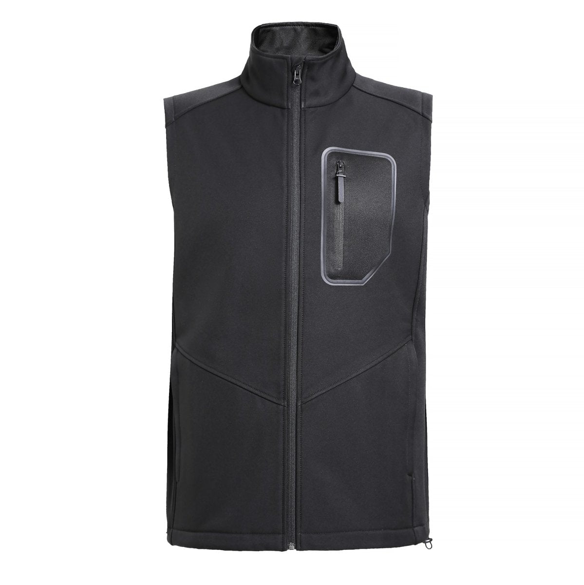 "i.t. softshell vest in black, front – ISUSI"